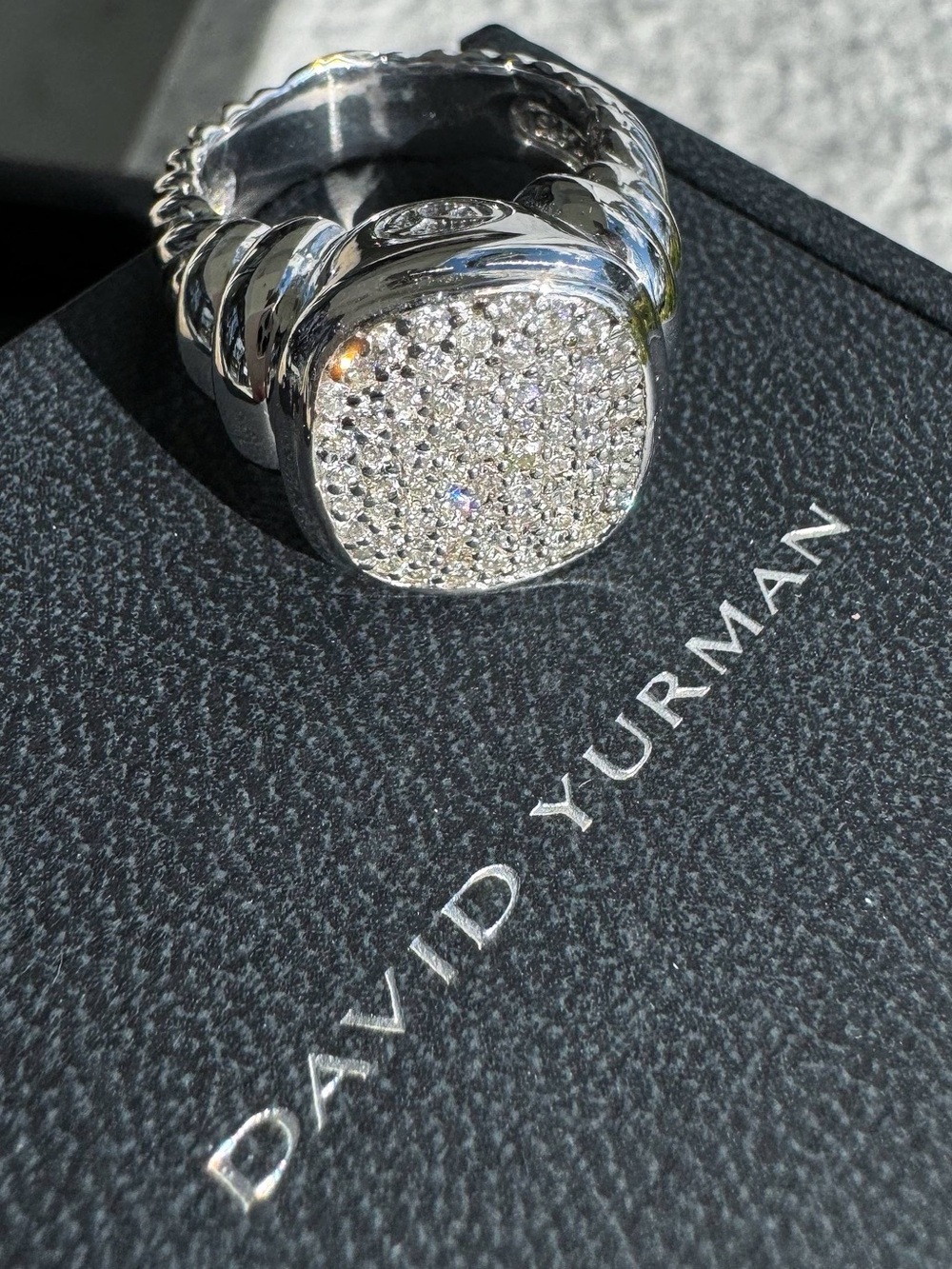 Vintage 18k white gold David Yurman Noblesse 0.8CTW Pave Natural Diamond cable - Picture 10 of 10
